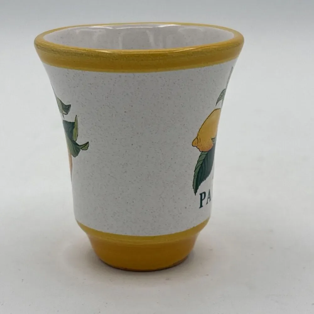 Pallini Limoncello Shot Glass Deruta Italy Pottery Barware Lemon